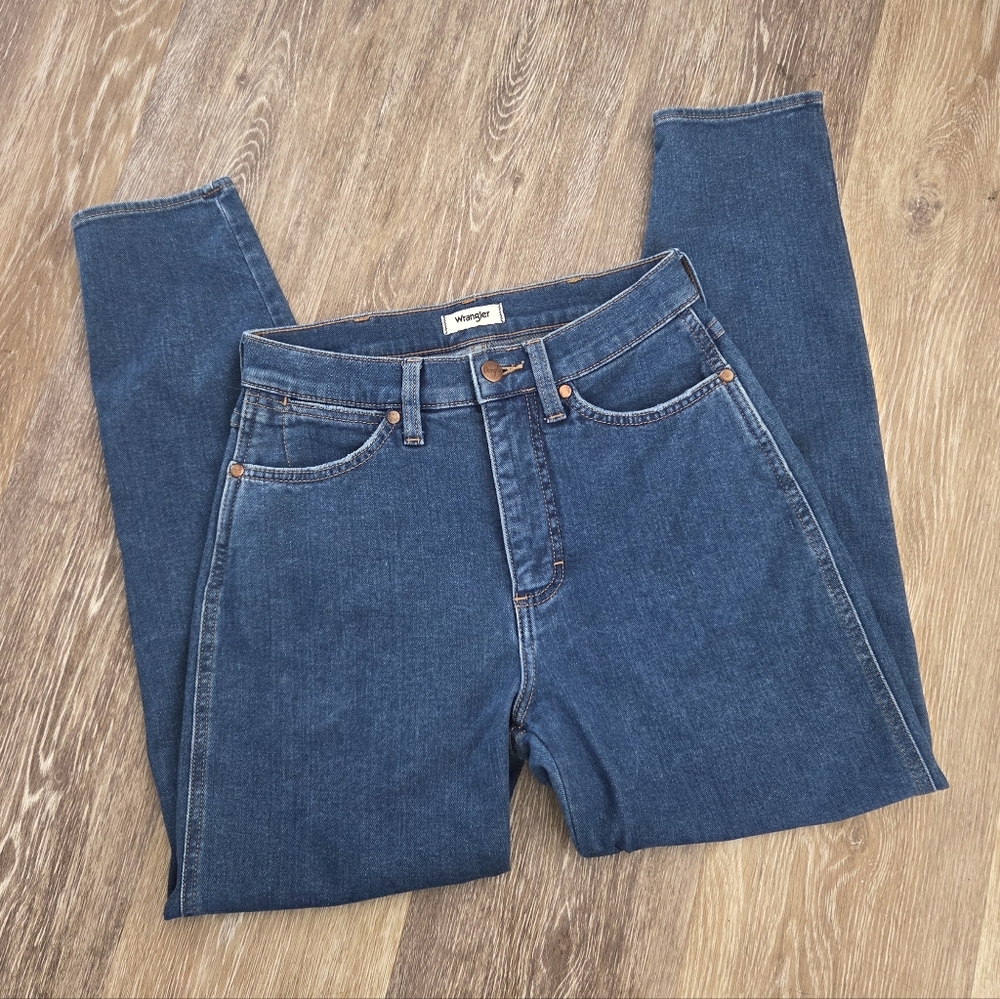Wrangler Women's Blue Jeans Heritage Slim High Waist High Rise Denim - Picture 16 of 16